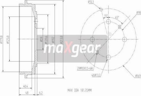 Maxgear 19-1061 - Bremžu trumulis ps1.lv