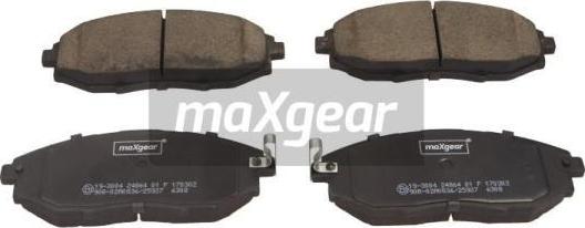 Maxgear 19-3004 - Bremžu uzliku kompl., Disku bremzes ps1.lv