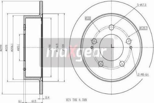 Maxgear 19-3199 - Bremžu diski ps1.lv