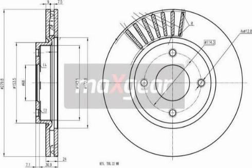 Maxgear 19-3353 - Bremžu diski ps1.lv