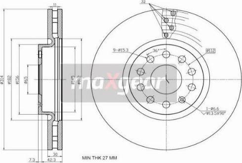 Maxgear 19-3215 - Bremžu diski ps1.lv