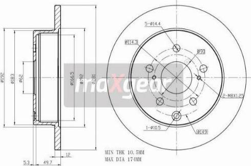 Maxgear 19-2466MAX - Bremžu diski ps1.lv