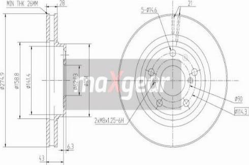 Maxgear 19-2562 - Bremžu diski ps1.lv