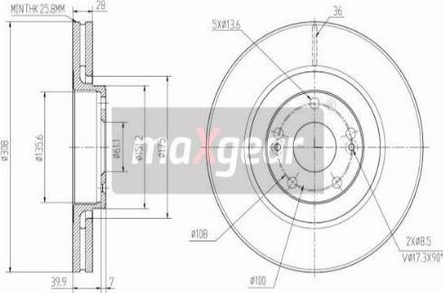 Maxgear 19-2503 - Bremžu diski ps1.lv