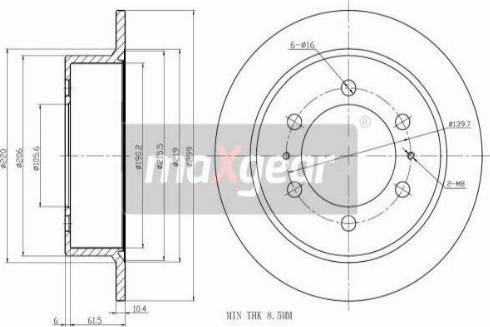 Maxgear 19-2526 - Bremžu diski ps1.lv