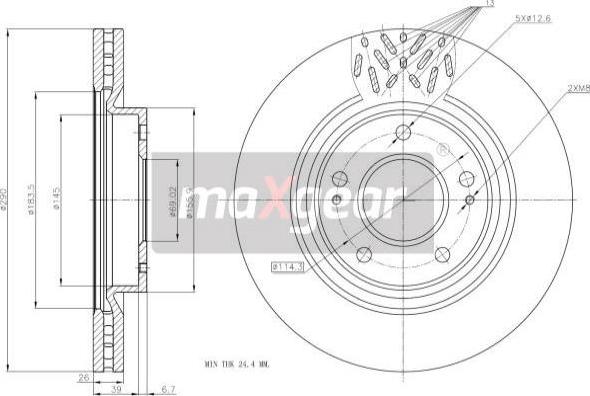 Maxgear 19-2393 - Bremžu diski ps1.lv