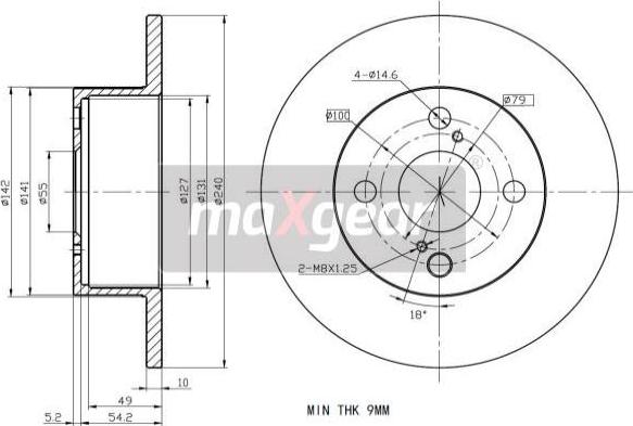 Maxgear 19-2344 - Bremžu diski ps1.lv