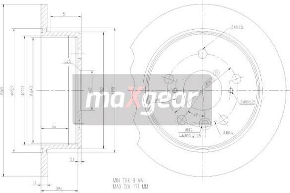 Maxgear 19-2347 - Bremžu diski ps1.lv