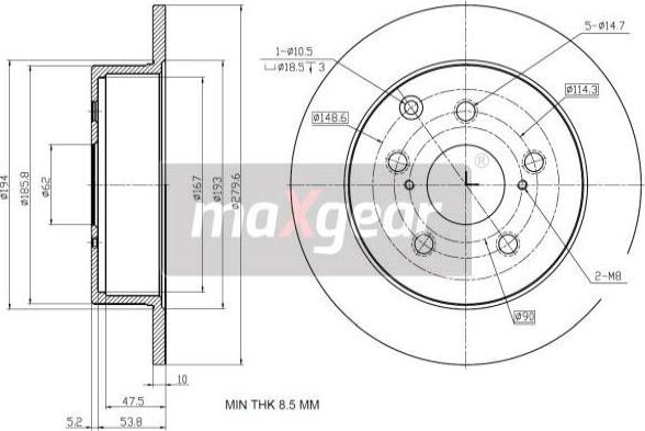 Maxgear 19-2353 - Bremžu diski ps1.lv