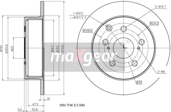 Maxgear 19-2353 - Bremžu diski ps1.lv