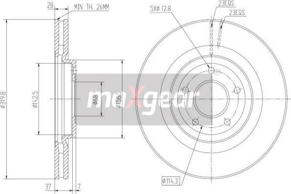 Maxgear 19-2364 - Bremžu diski ps1.lv