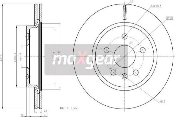 Maxgear 19-2368 - Bremžu diski ps1.lv