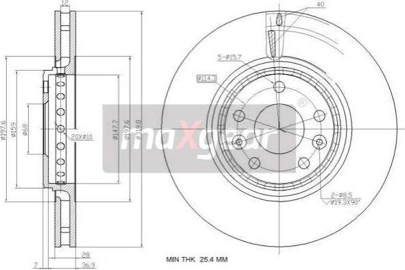 Maxgear 19-2363 - Bremžu diski ps1.lv