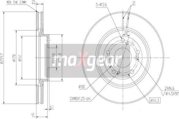 Maxgear 19-2301 - Bremžu diski ps1.lv