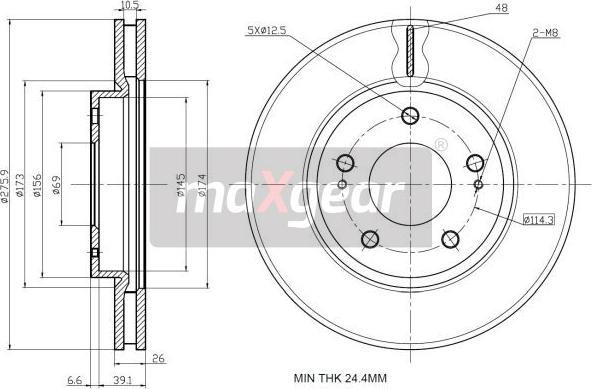 Maxgear 19-2388 - Bremžu diski ps1.lv