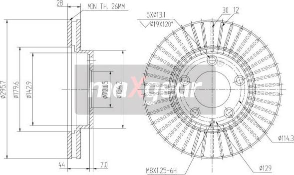 Maxgear 19-2387 - Bremžu diski ps1.lv