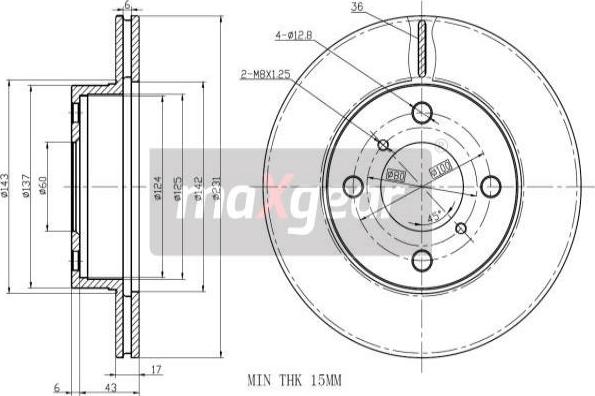 Maxgear 19-2327 - Bremžu diski ps1.lv