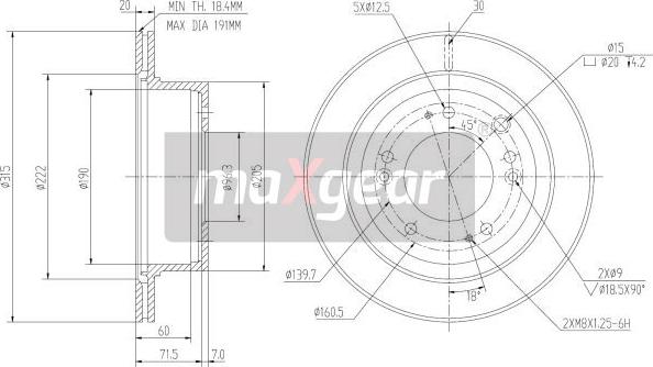 Maxgear 19-2372 - Bremžu diski ps1.lv