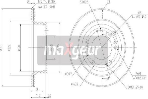 Maxgear 19-2372 - Bremžu diski ps1.lv