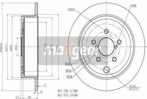 Maxgear 19-2271 - Bremžu diski ps1.lv