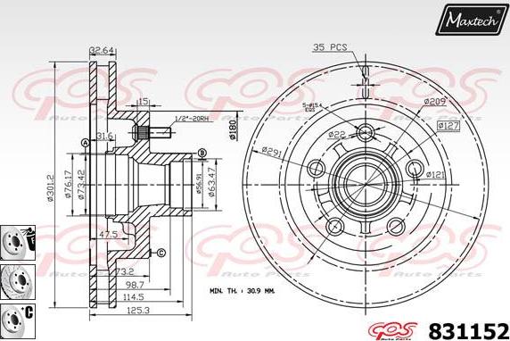 Maxtech 5281200 - Grozāmass statne, Riteņa piekare ps1.lv