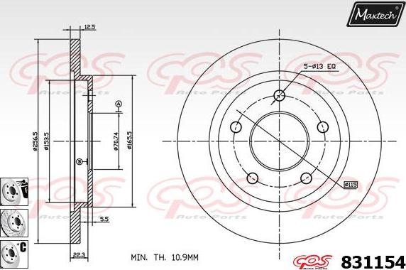 Maxtech 70180213 - Blīve, Bremžu suporta virzulītis ps1.lv