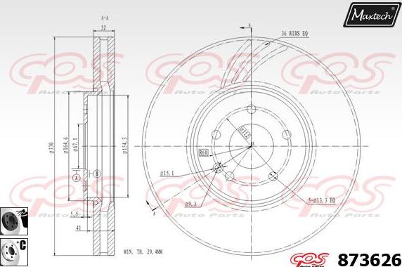 Maxtech 6255004 - Bremžu suports ps1.lv