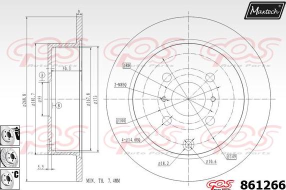 Maxtech 70180396 - Blīve, Bremžu suporta virzulītis ps1.lv