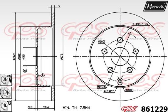 Maxtech 70180277 - Blīve, Bremžu suporta virzulītis ps1.lv