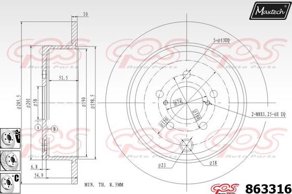 Maxtech 70180028 - Blīve, Bremžu suporta virzulītis ps1.lv