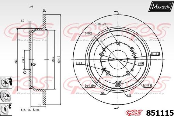 Maxtech 6265501 - Bremžu suports ps1.lv