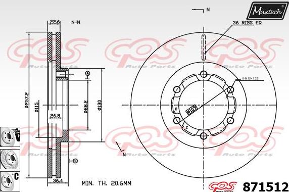 Maxtech 831237 - Bremžu diski ps1.lv