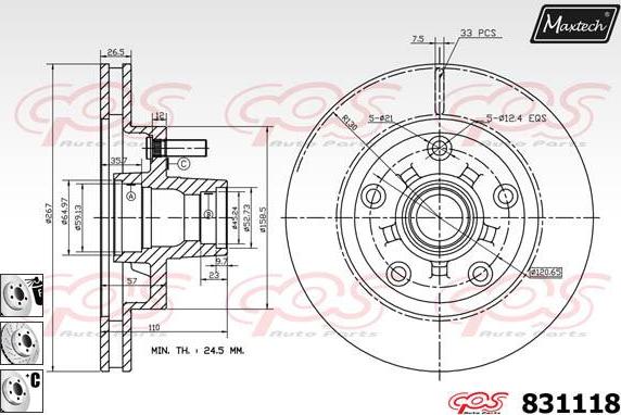 Maxtech 6266201 - Bremžu suports ps1.lv