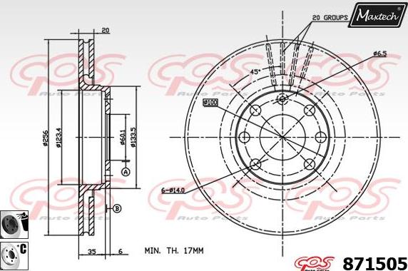 Maxtech 6262003 - Bremžu suports ps1.lv