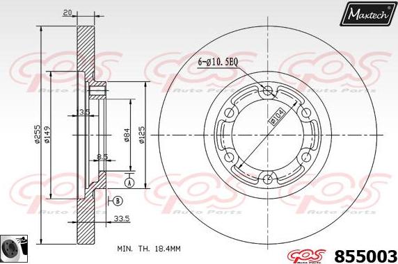 Maxtech 6284403 - Bremžu suports ps1.lv