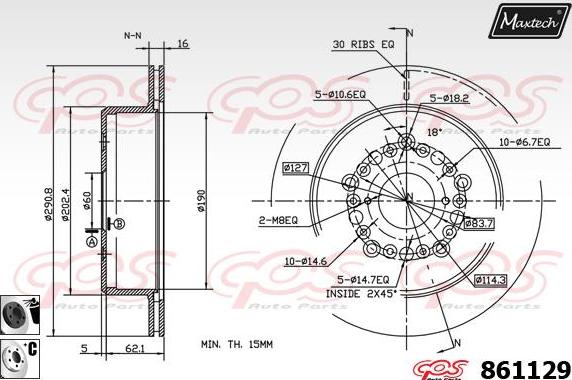 Maxtech 6282201 - Bremžu suports ps1.lv