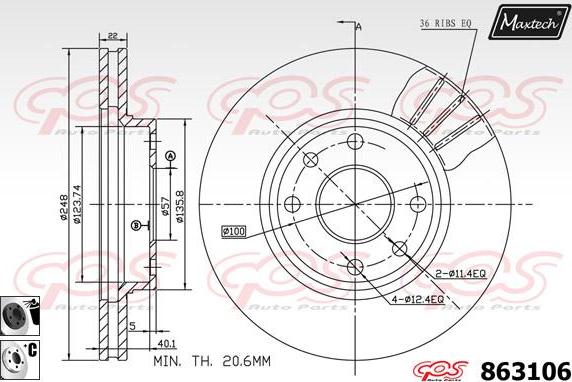 Maxtech 6276600 - Bremžu suports ps1.lv