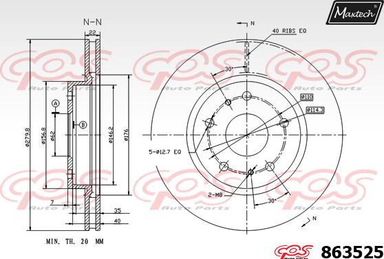 Maxtech 6276001 - Bremžu suports ps1.lv