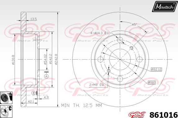 Maxtech 6271505 - Bremžu suports ps1.lv