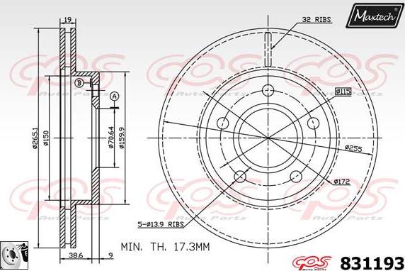 Maxtech 6271002 - Bremžu suports ps1.lv