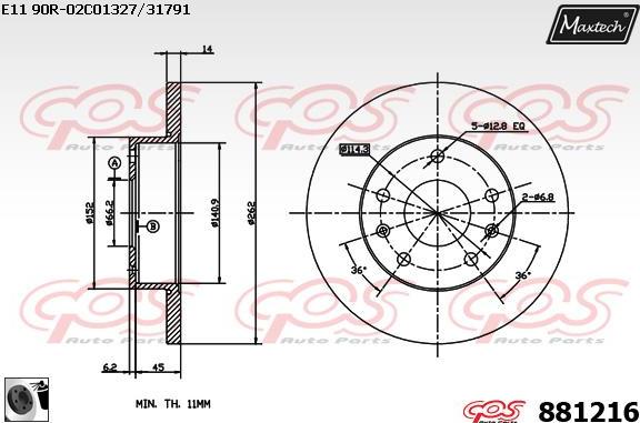 Maxtech 6278503 - Bremžu suports ps1.lv