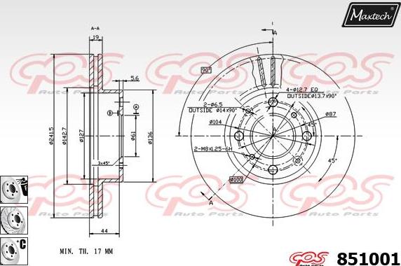 Maxtech 70200105 - Remkomplekts, Bremžu suports ps1.lv