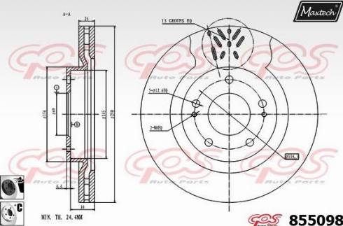 Maxtech 855098.6060 - Bremžu diski ps1.lv