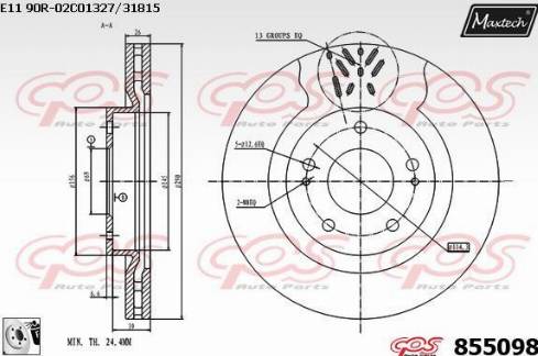 Maxtech 855098.0080 - Bremžu diski ps1.lv