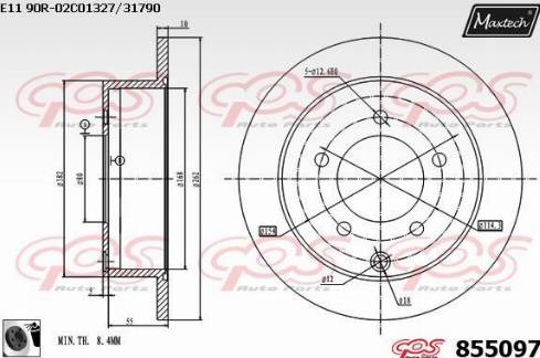 Maxtech 855097.0060 - Bremžu diski ps1.lv