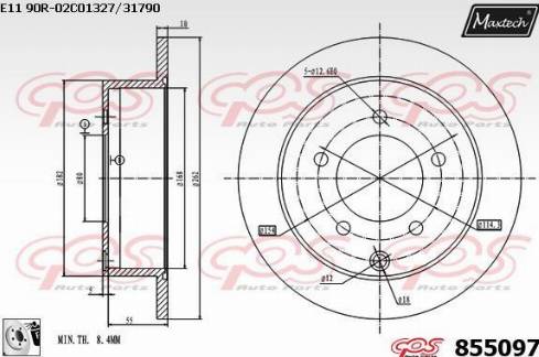 Maxtech 855097.0080 - Bremžu diski ps1.lv