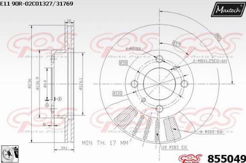 Maxtech 855049.0080 - Bremžu diski ps1.lv