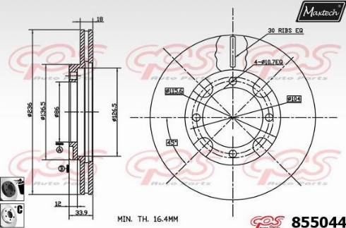 Maxtech 855044.6060 - Bremžu diski ps1.lv