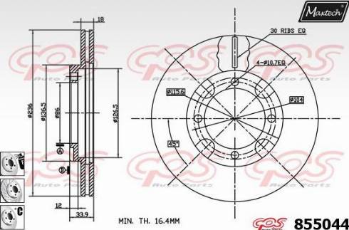 Maxtech 855044.6880 - Bremžu diski ps1.lv