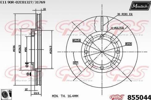 Maxtech 855044.0060 - Bremžu diski ps1.lv